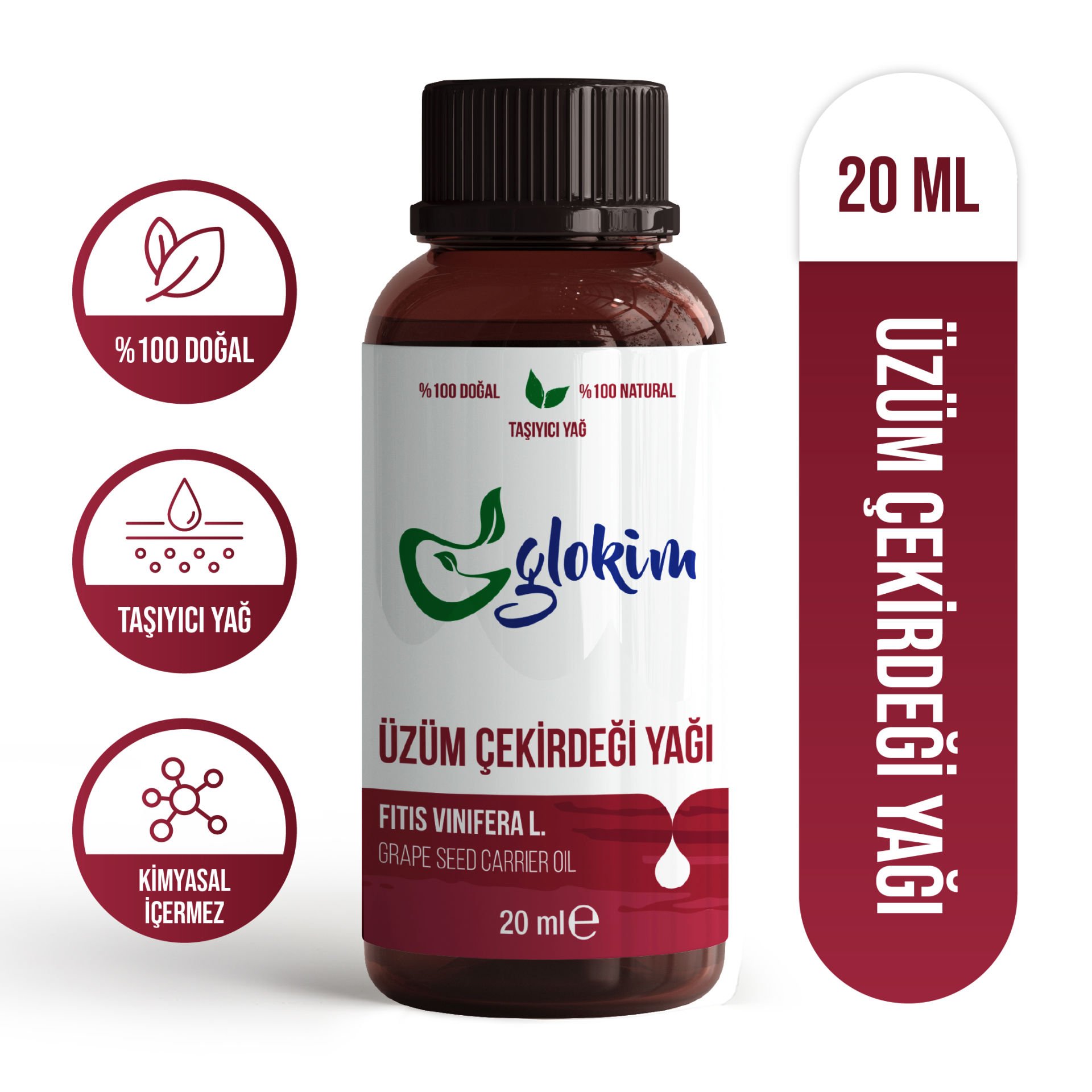 Glokim Soğuk Sıkım Üzüm Çekirdeği Yağı