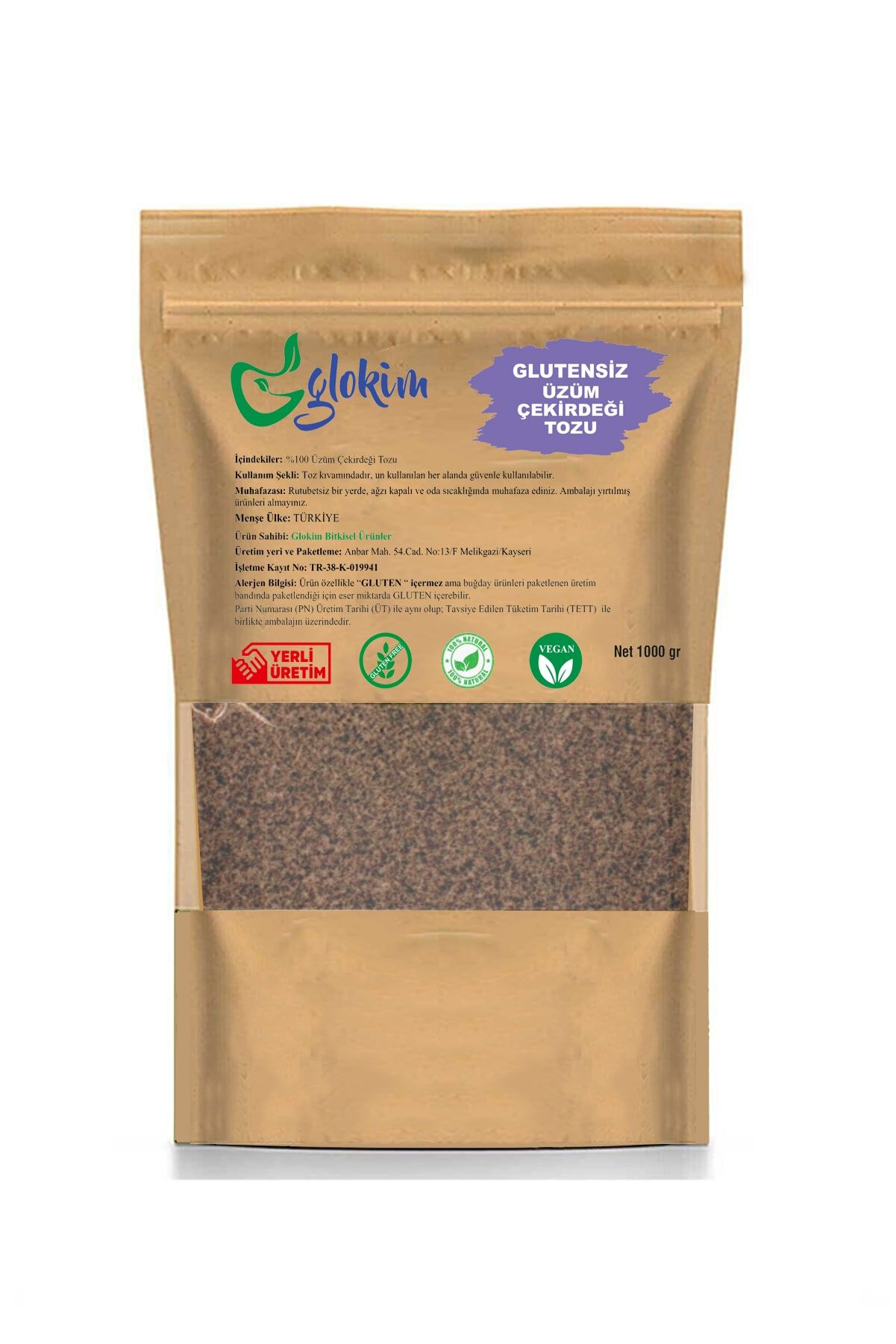 Glutensiz Üzüm Çekirdeği Tozu 1 Kg
